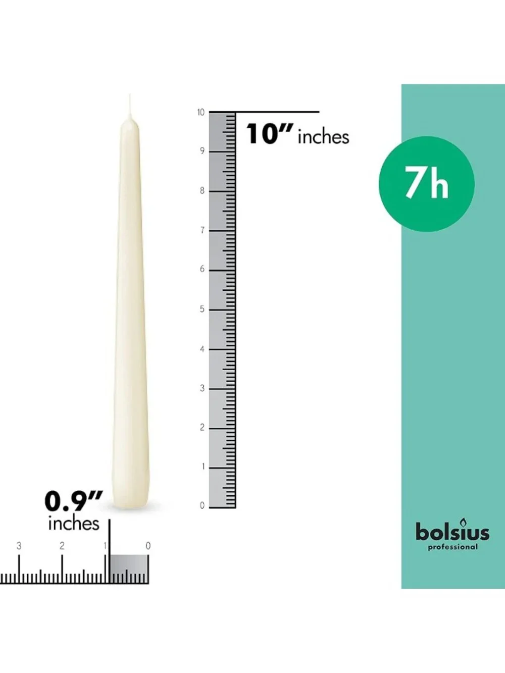 Bulk Ivory Taper Candles - 10 Inch Dinner Candles, 100 Count, Smokeless